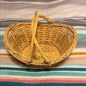 Vintage woven yellow basket